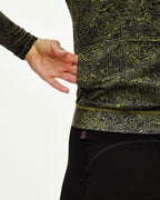 Women's Essential Light Long Sleeve Jersey - AOP Grain Dark Lime