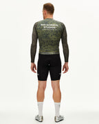 Essential Light Long Sleeve Jersey - AOP Grain Dark Lime