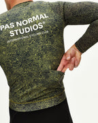 Essential Light Long Sleeve Jersey - AOP Grain Dark Lime