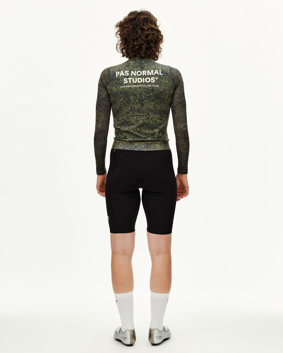 Women's Essential Light Long Sleeve Jersey - AOP Grain Dark Lime