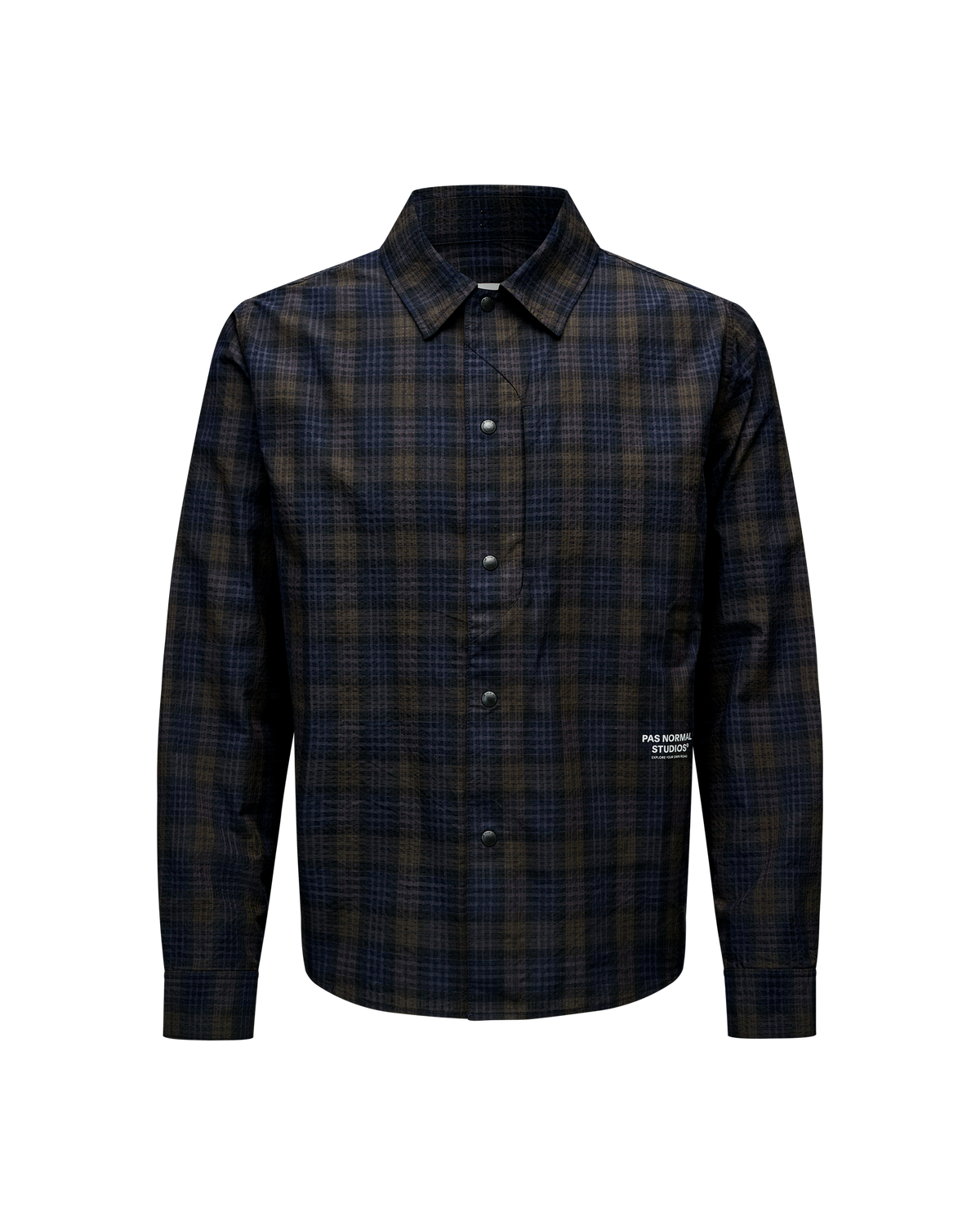 Off-Race Seersucker Shirt - Dark Navy