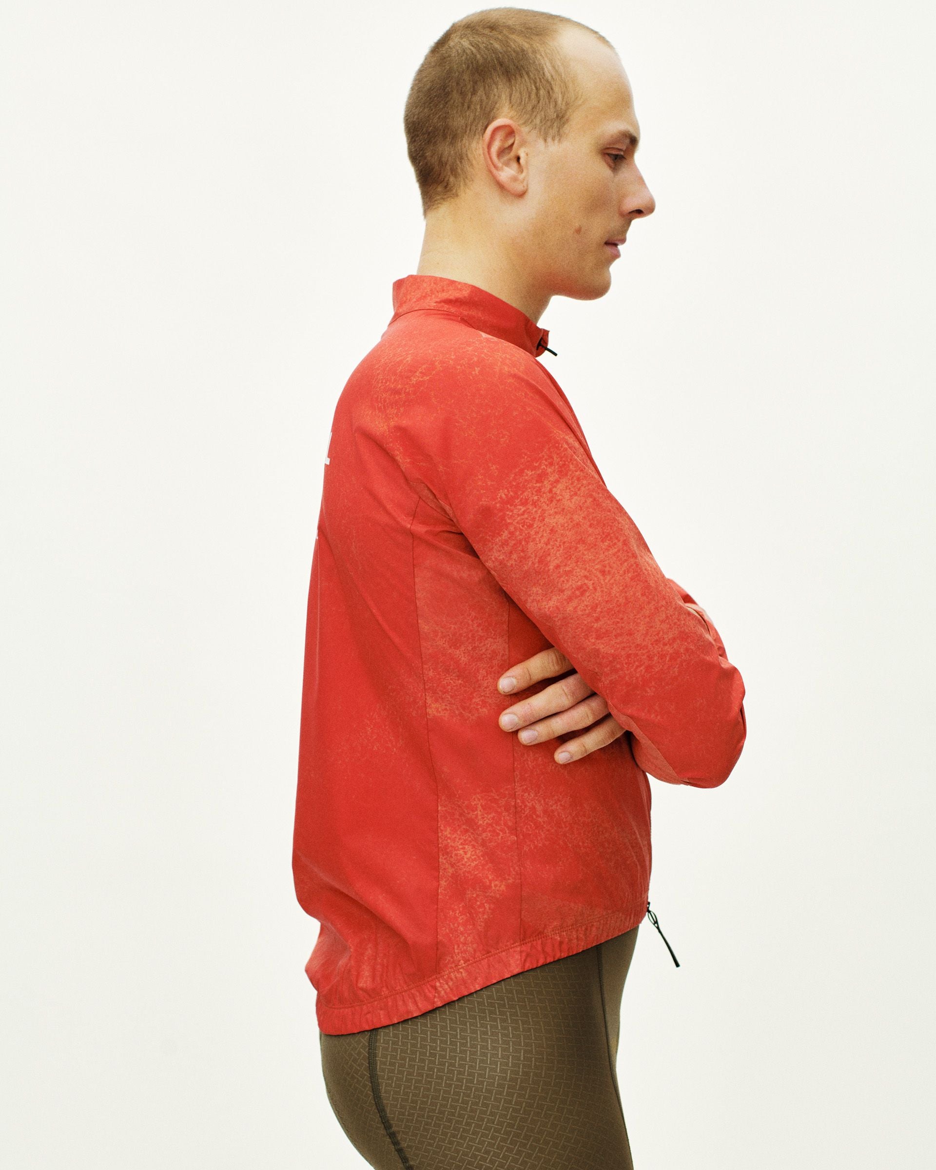 Mechanism Stow Away Jacket - AOP Hibiscus Orange