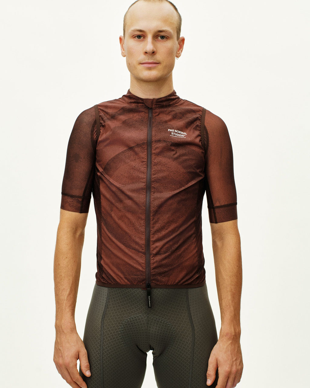 Mechanism Stow Away Gilet - AOP Light brown