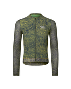 Essential Light Long Sleeve Jersey - AOP Grain Dark Lime