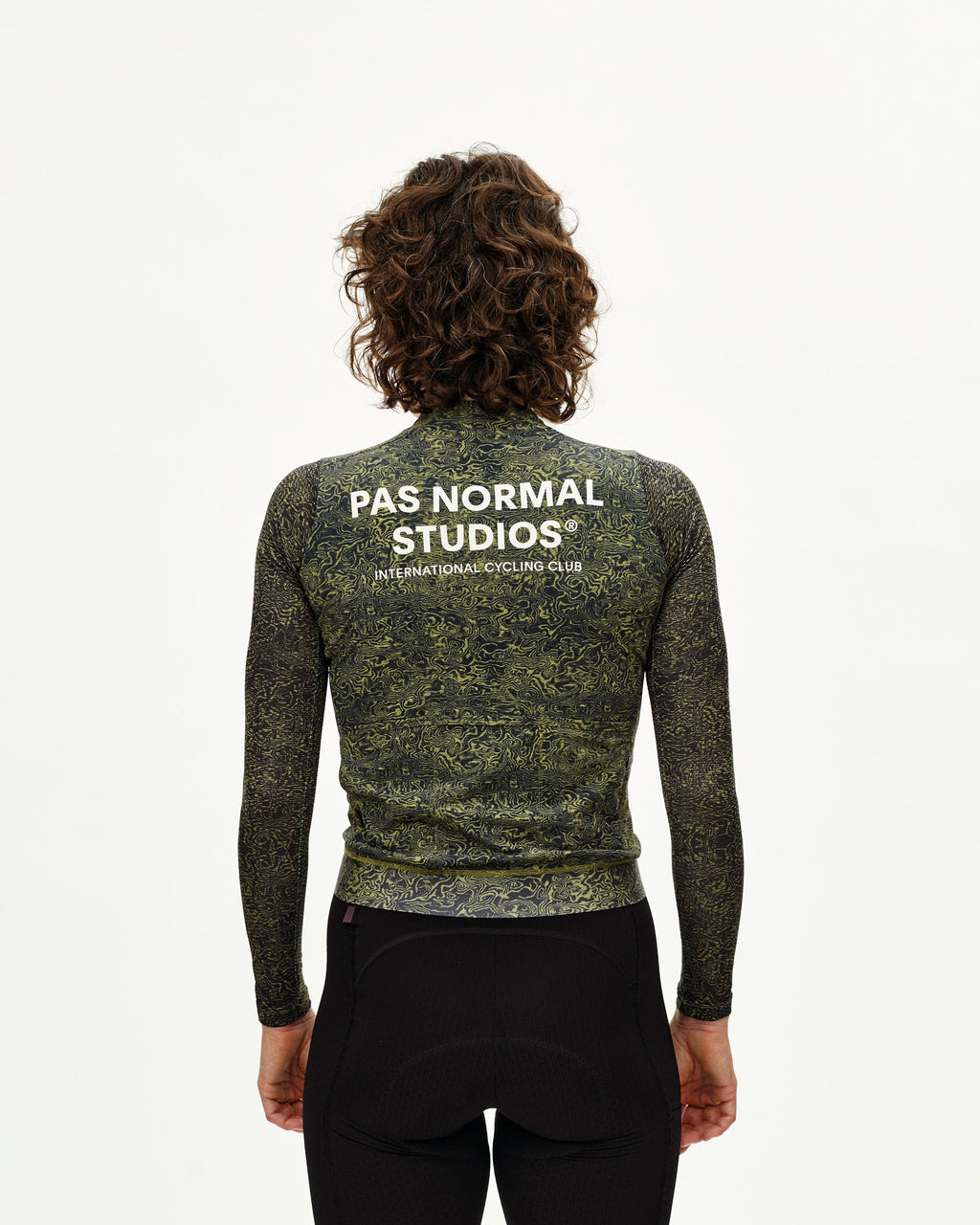 Women's Essential Light Long Sleeve Jersey - AOP Grain Dark Lime