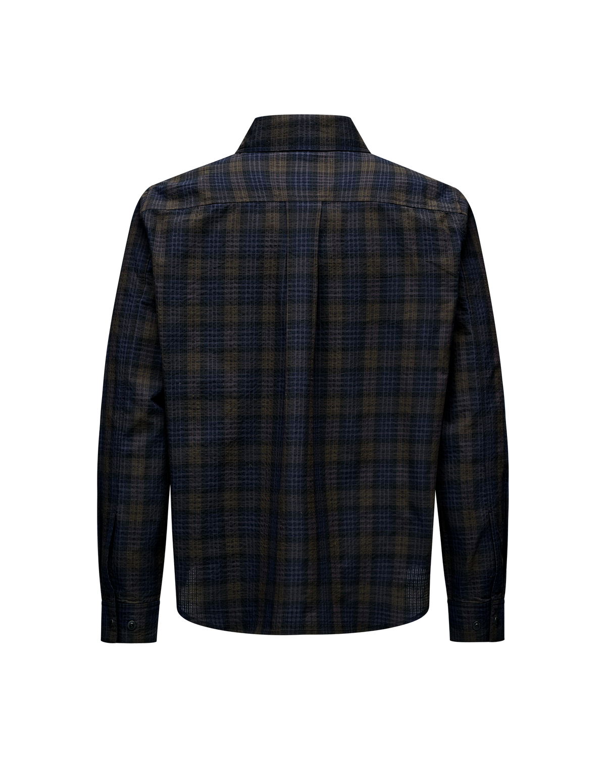 Off-Race Seersucker Shirt - Dark Navy