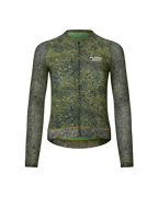 Women's Essential Light Long Sleeve Jersey - AOP Grain Dark Lime