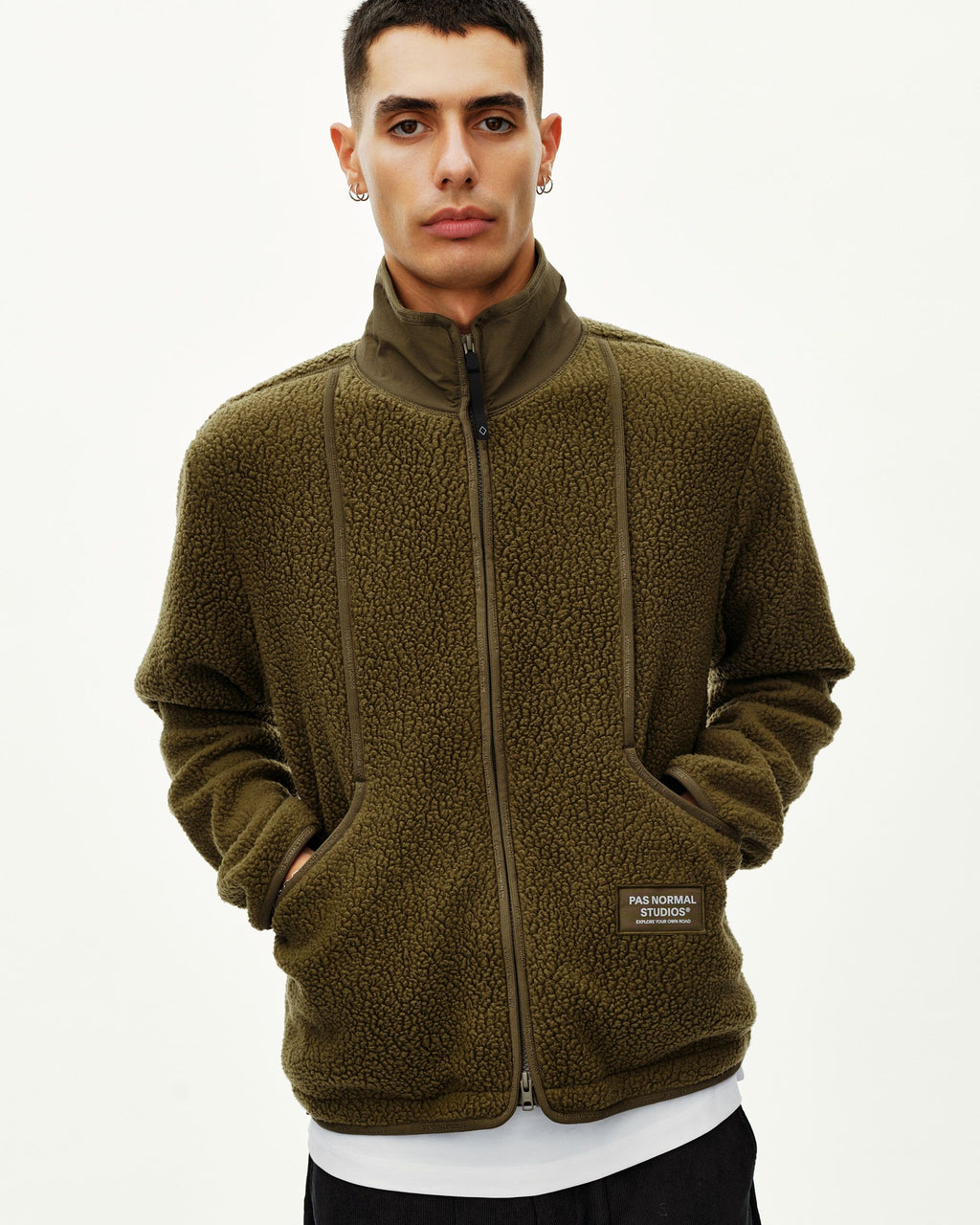 Off-Race Pile Fleece Jacket - Deep Olive