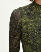 Women's Essential Light Long Sleeve Jersey - AOP Grain Dark Lime