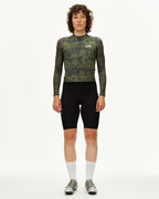 Women's Essential Light Long Sleeve Jersey - AOP Grain Dark Lime