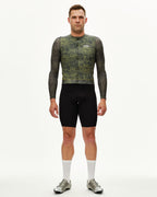 Essential Light Long Sleeve Jersey - AOP Grain Dark Lime