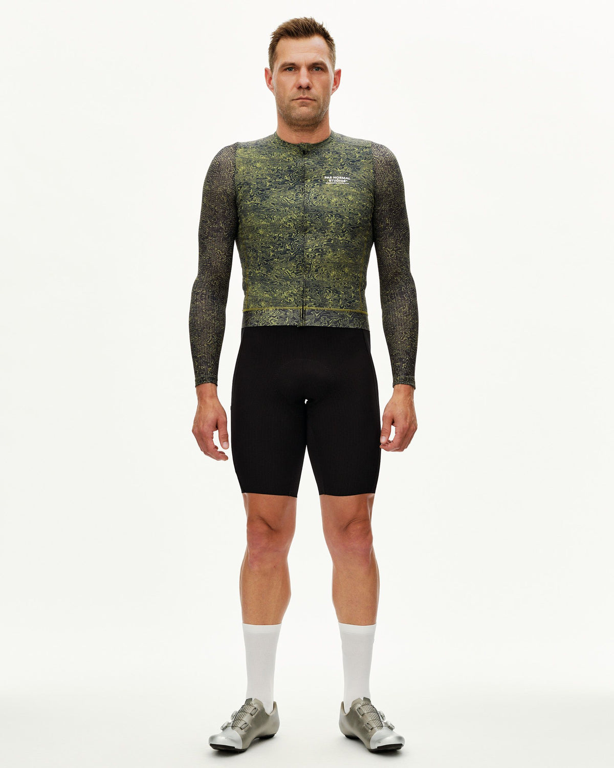 Essential Light Long Sleeve Jersey - AOP Grain Dark Lime